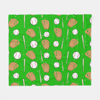 Baseball - Gloves, Balls & Bats Seamless Pattern Fleece Blanket