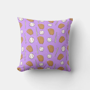 Baseball - Gloves, Balls & Bats Throw Pillow