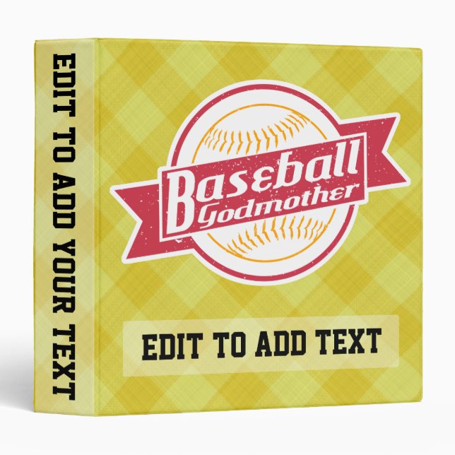 Baseball Godmother Binder Album, Customizable (Front/Spine)