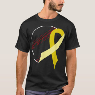 Baseball gold ribbon Childhood Cancer Awareness 28 T-Shirt