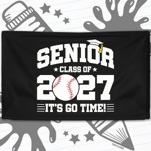 Baseball Graduation Go Time Senior Class of 2027 Banner