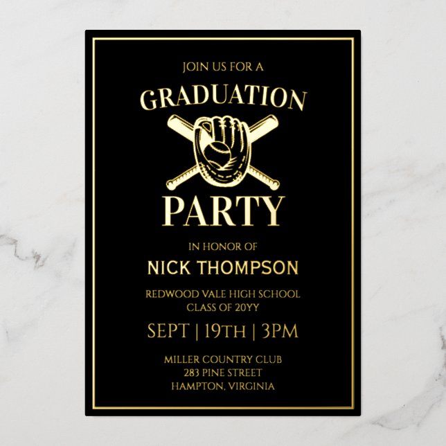 Baseball Graduation Party (Front)