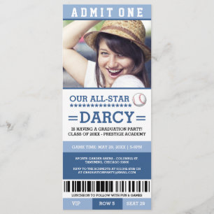 Baseball Graduation Party Invites