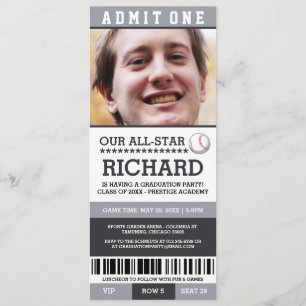 Baseball Graduation Party Invites