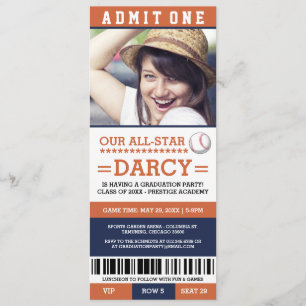 Baseball Graduation Party Invites