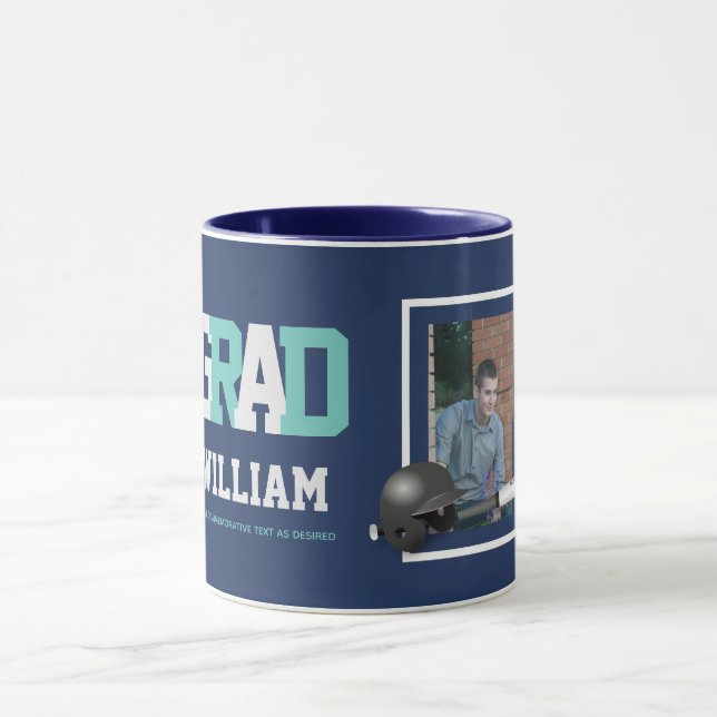 Baseball GRADUATION PHOTO Gift Personalized Mug (Center)