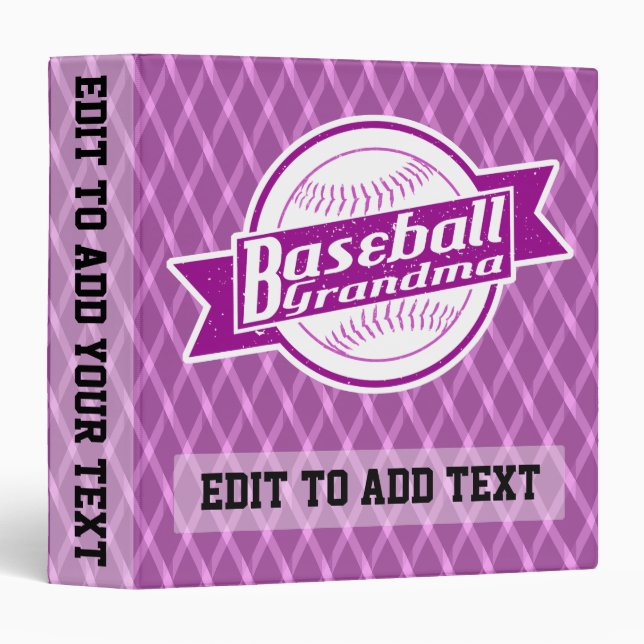 Baseball Grandma Binder Album, Customizable (Front/Spine)