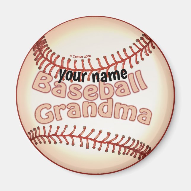 Baseball Grandma  custom name Magnet (Front)