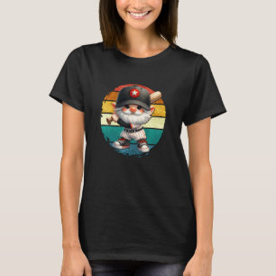 Baseball Grandpa Gnome On A Retro Sunset For Baseb T-Shirt