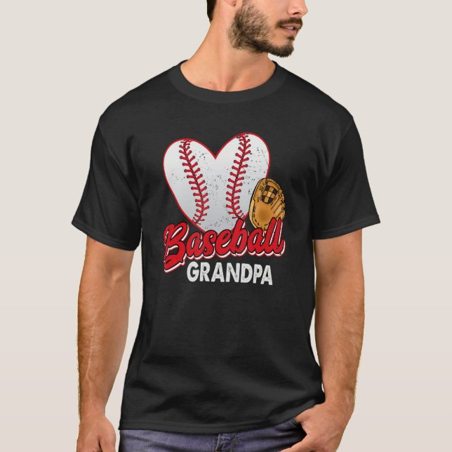 Baseball Grandpa Retro Vintage Baseball T-Shirt (Front)