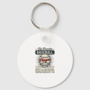 Baseball Grandpa Vintage Engraving Shirt Design_1 Keychain