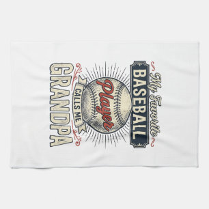 Baseball Grandpa Vintage Engraving Shirt Design_1 Kitchen Towel