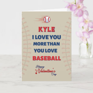 BASEBALL Greeting Card For Him, Valentines For Him