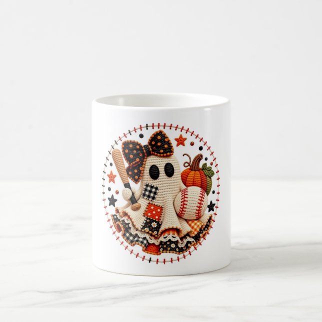 Baseball Halloween patchwork Coffee Mug (Center)