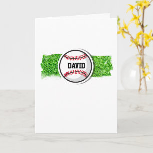 Baseball HAPPY BIRTHDAY Sports Kids NAME Card