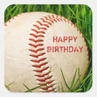 Baseball Happy Birthday Stickers