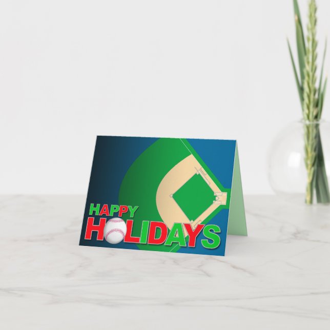 Baseball Happy Holiday Card (Front)