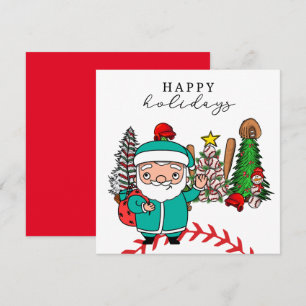 Baseball Happy Holidays Christmas for Player  Holiday Card