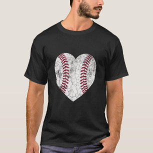 Baseball Hear Cute Mom Dad Men Women Softball T-Shirt