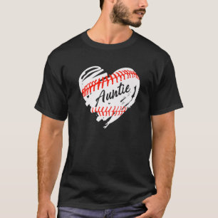 Baseball Heart Auntie Aunt Mom Mother's Day Gift T-Shirt
