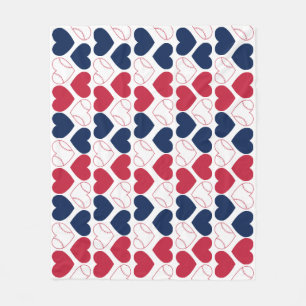 Baseball Heart Fleece Blanket