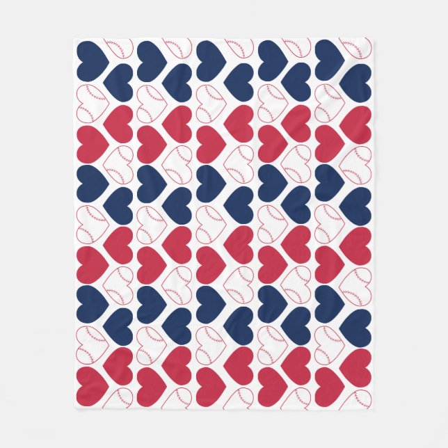 Baseball Heart Fleece Blanket (Front)