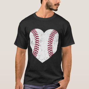 Baseball Heart Fun Mom Dad Men Women SOFTBALL Gift T-Shirt