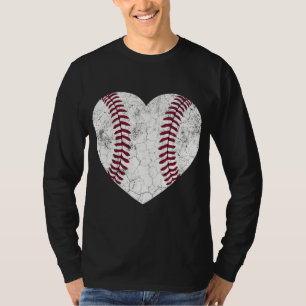 Baseball Heart Fun Mom Dad Men Women SOFTBALL Gift T-Shirt