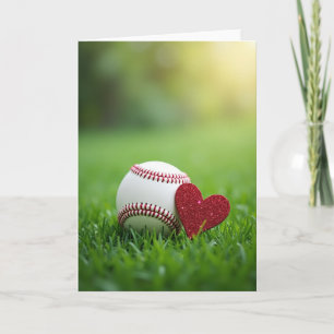 Baseball Heart Love Greeting Card