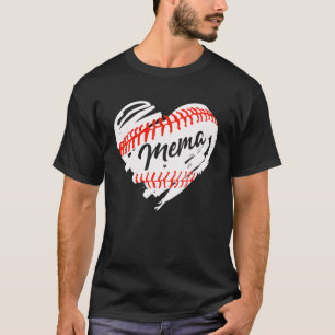 Baseball Heart Mema Mom Mother's Day Gift T-Shirt