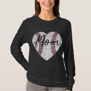 Baseball Heart Mom Women Softball Wife Mother's Da T-Shirt