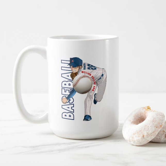 Baseball Hero with Million Dollar Arm | 15# Coffee Mug (With Donut)