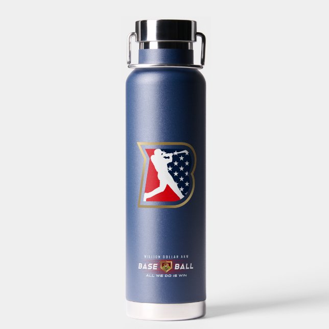 Baseball Hero with Million Dollar Arm |  Water Bottle (Back)