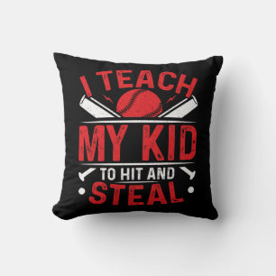 Baseball Hit and Steal Throw Pillow