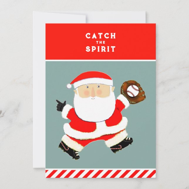Baseball Holiday Christmas Cards (Front)
