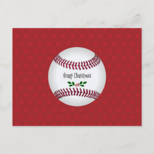 Baseball Holiday Design, Merry Christmas Postcard