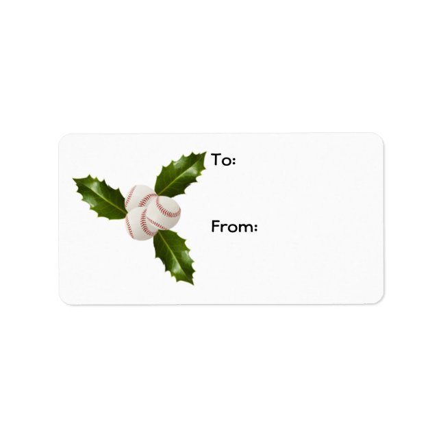 Baseball Holly Gift Tags (Front)