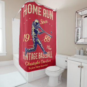 Baseball Home Run Add Your Name Date & Message Red