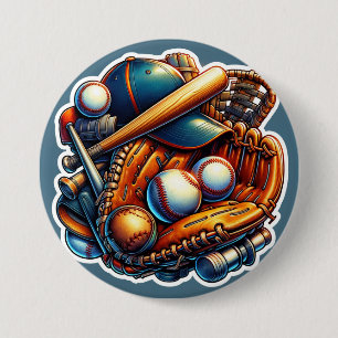 Baseball Home Run Heroes 3 Inch Round Button