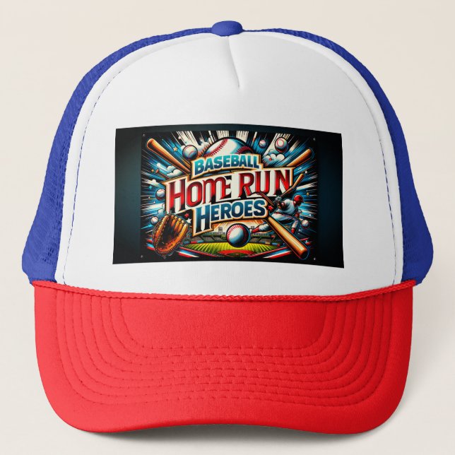 Baseball Home Run Heroes Trucker Hat (Front)