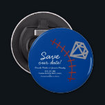 Baseball Homerun Diamond Gem  Save The Date Blue Bottle Opener<br><div class="desc">Save the Date Baseball Theme</div>