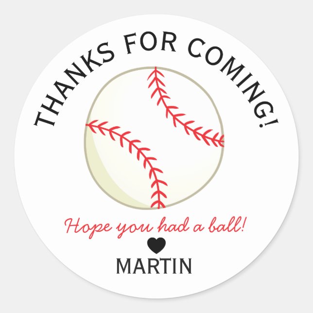 Baseball Hope You Had A Ball Personalized Stickers (Front)