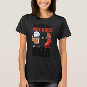 Baseball Hot Dog Beer Women Foodie Sausage Love T-Shirt