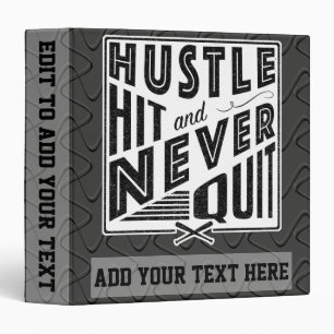 Baseball Hustle Hit & Never Quit 3 Ring Folder Binder