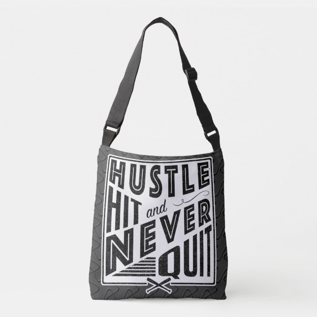 Baseball Hustle Hit Never Quit Bag (Front)