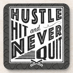 Baseball Hustle Hit Never Quit Coaster Set