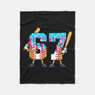 Baseball Ice Cream 67 Six Seven Cool Player 6 7 Dr Fleece Blanket