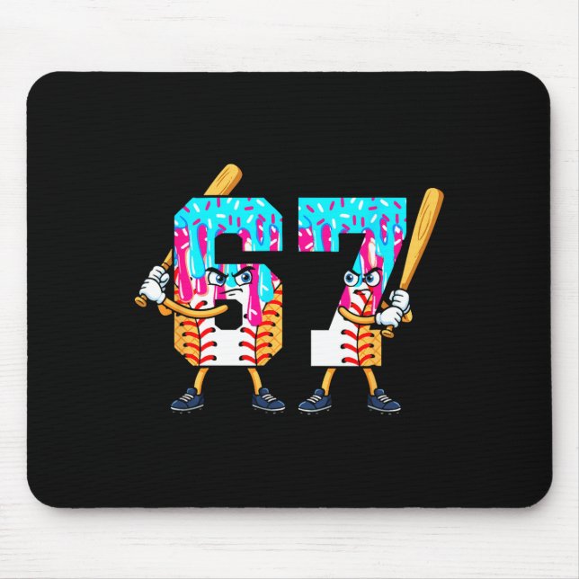 Baseball Ice Cream 67 Six Seven Cool Player 6 7 Dr Mouse Pad (Front)