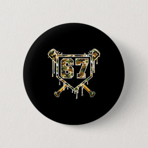 Baseball Ice Cream Drip 67 Camo Six Seven Funny Me 2 Inch Round Button