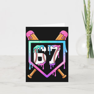 Baseball Ice Cream Drip 67 Player Dabbing Six Seve Card